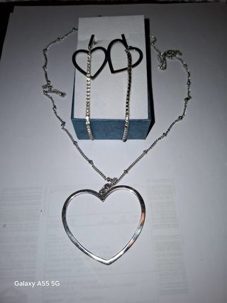 Collana orecchini cuore set