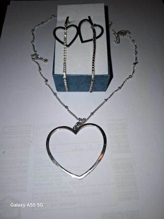 Collana orecchini cuore set