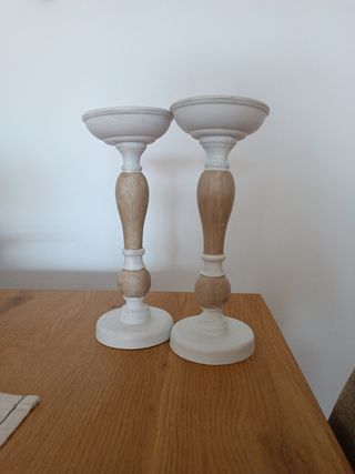 Candelabros madera