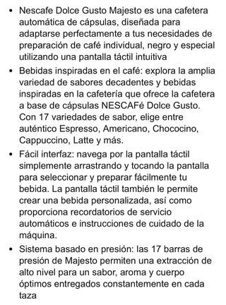 Cafetera Dolce Gusto Profesional Majesto