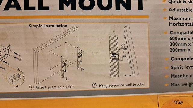 Soporte TV hasta 60 " (152 cm.) máximo 60 kg.