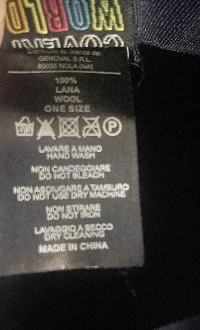 Cappello nero COVERI con fiore 100% lana nuovo