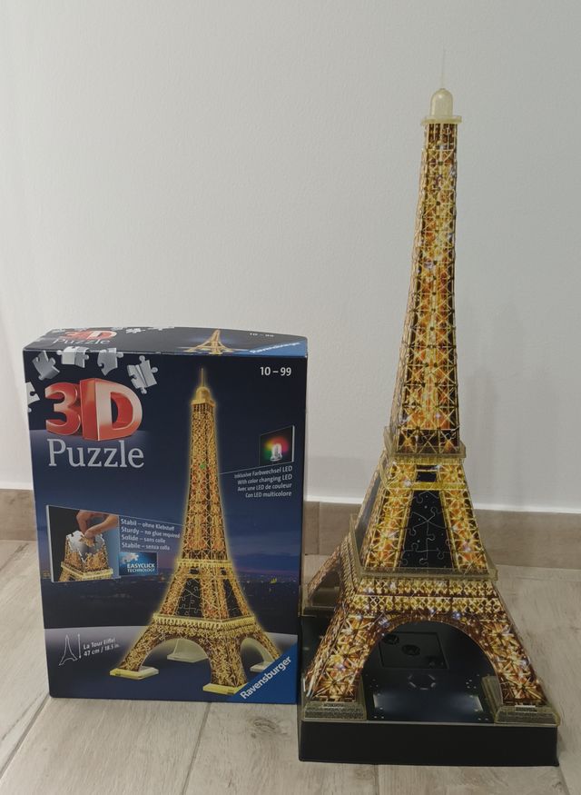 puzzle 3D ravensburger torre eiffel, si illumina