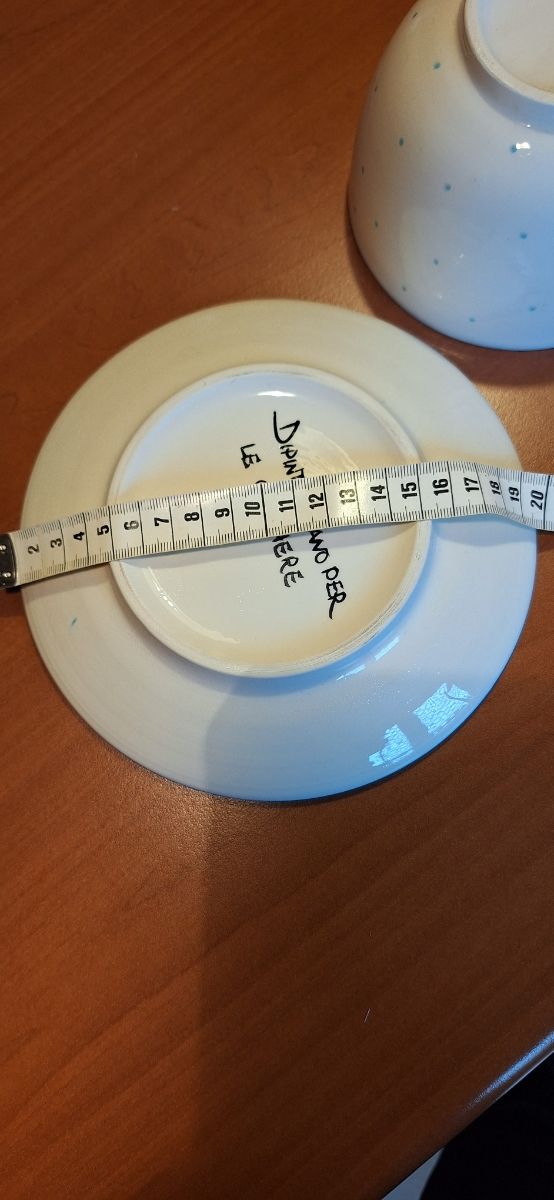 Tazza colazione con piatto dipinto mano