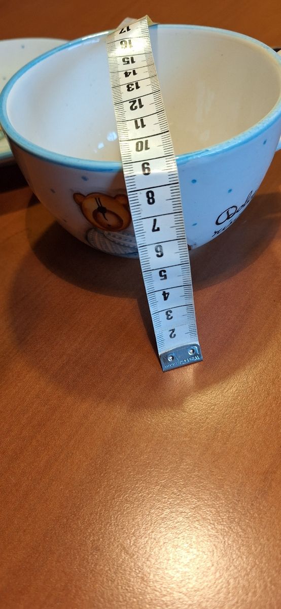 Tazza colazione con piatto dipinto mano