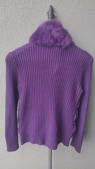 Chaqueta pelo morada mujer 
