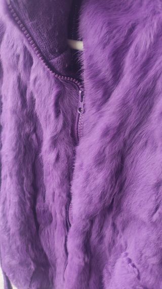 Chaqueta pelo morada mujer 