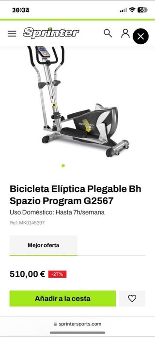 Bicicleta Elíptica BH