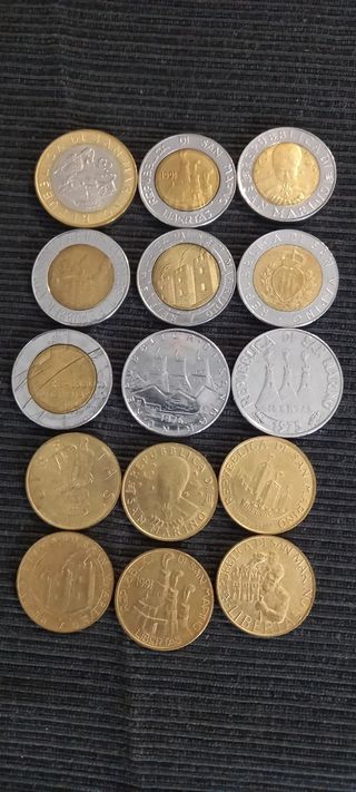 15 bellissime monete da collezione Repubblica San 
