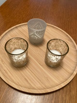 Tre portalimini in vetro