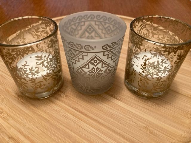 Tre portalimini in vetro