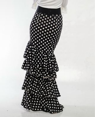 Falda flamenco lunar negro y blanco talla xs-s