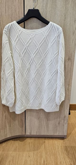 Jersey de punto en algodón cuello redondo talla M.