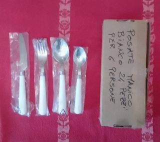 Set di posate da 6 persone manico bianco