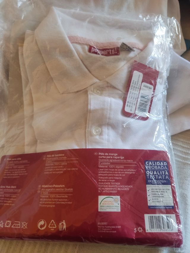 Polos blancos, manga corta