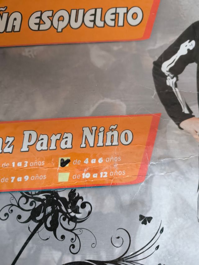 Disfraz esqueleto niña 4-6 años