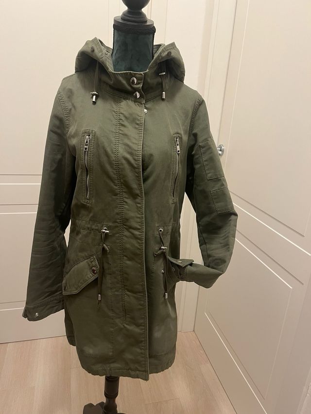 Parka donna Bershka tg S verde militare