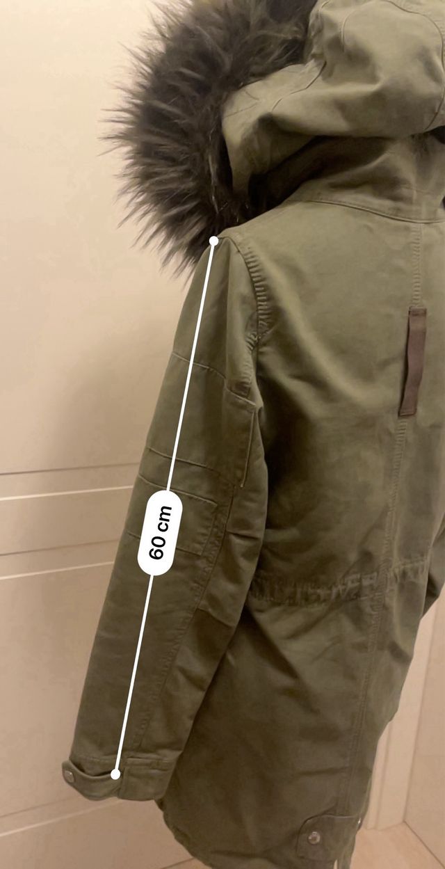 Parka donna Bershka tg S verde militare