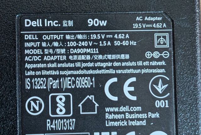 Transformador Portátil Dell DA90PM111