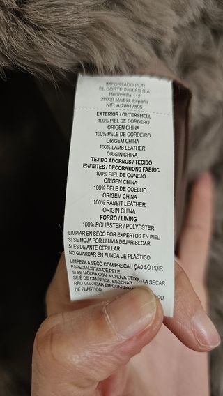 Chaleco piel de Tintoretto. Talla 38.