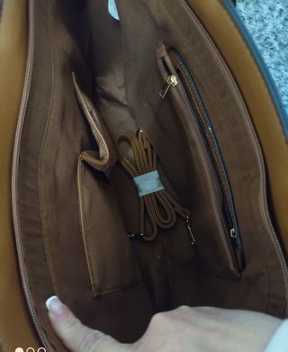 Bolso grande cuadrado marron