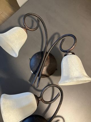 2 Plafoniere in ferro battuto