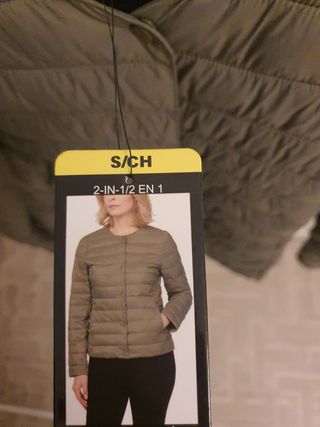 Chaqueta verde acolchada fina nueva sin estrenar