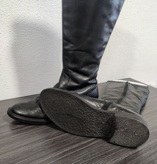 Botas altas de piel estilo Oxford