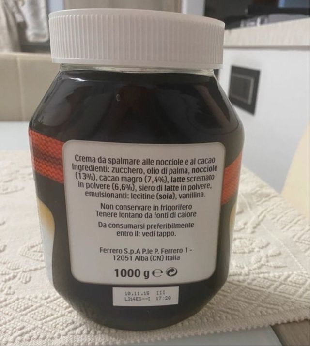 Barattolo 1 kg Nutella VUOTO collezione Natale '14