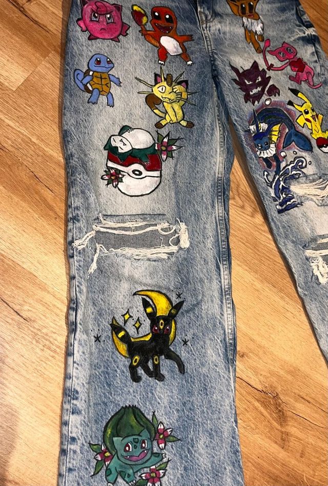 Pantalones pintados a mano