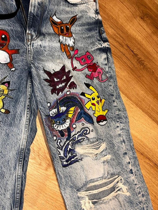 Pantalones pintados a mano