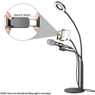 Anillo Luz LED, Soporte para Micrófono Teléfono