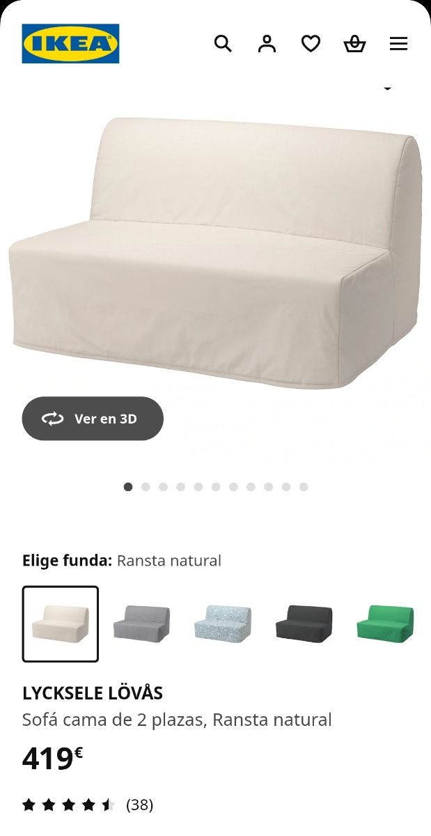 Sofá cama dos plazas Ikea