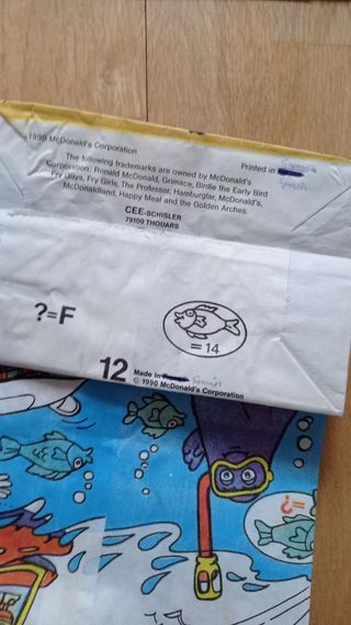 Bolsa Happy Meal Mc Donald's año 1990