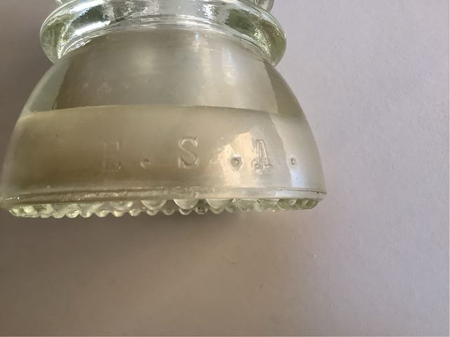 Antigua jicara aislante Ferrocarril cristal.