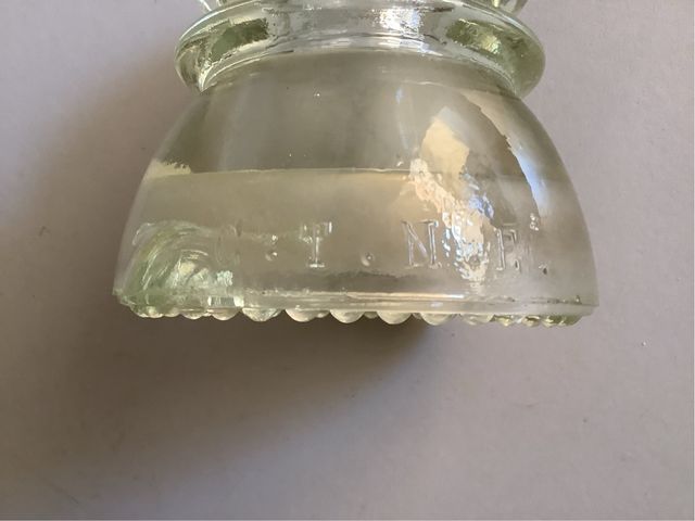 Antigua jicara aislante Ferrocarril cristal.