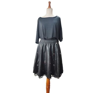 Twinset/ My Twin Falda piel vegana negra T:S