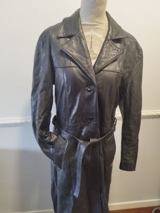 Abrigo largo de piel vintage talla M