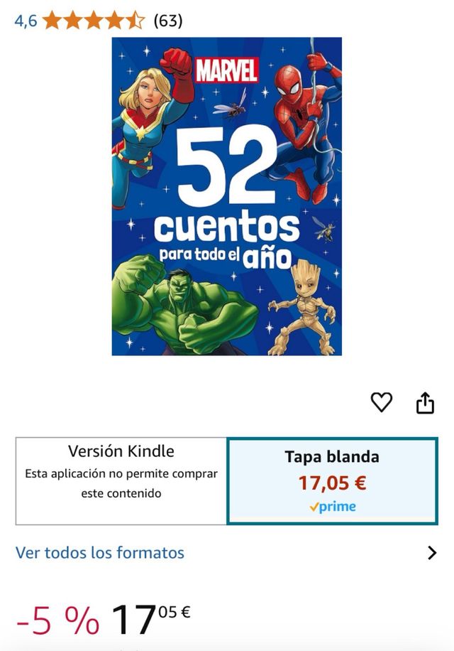Libro MARVEL :52 cuentos para todo el año
