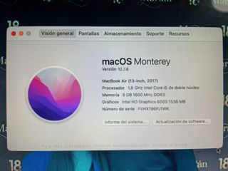 Macbook air 2017 13 pulgadas