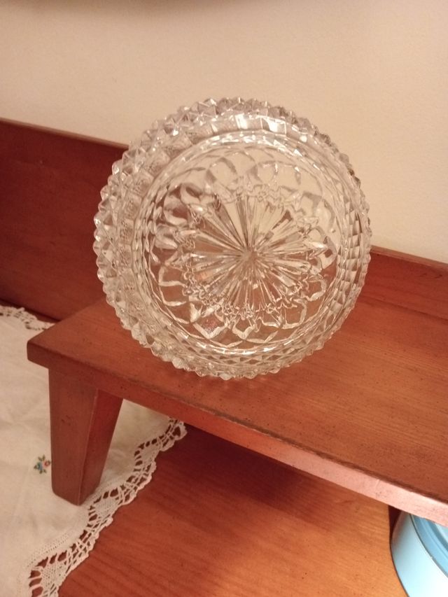 Set Licorera de cristal de roca tallado y 6 vasos