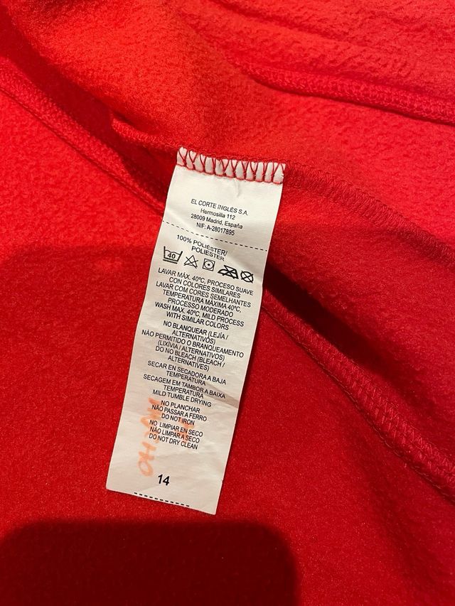 Forro polar MOUNTAIN rojo talla 14