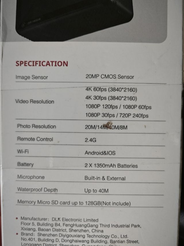 Cámara Deportiva COOAU 4K