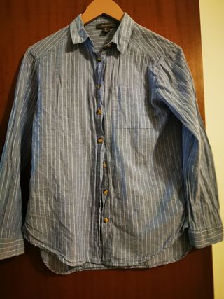 Camicia donna a righe bianca e azzurra