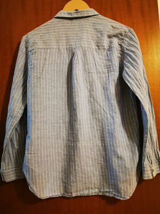 Camicia donna a righe bianca e azzurra