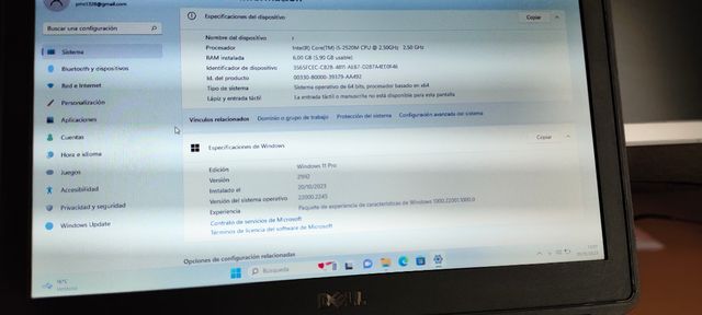 Portátil Dell Latitude E5420 Intel i5.RAM 6 GB. 50