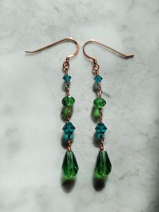 Pendientes Swarovski cobre 002