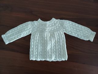 Jersey blanco hecho a mano bebe