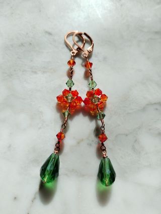 Pendientes Swarovski cobre 003