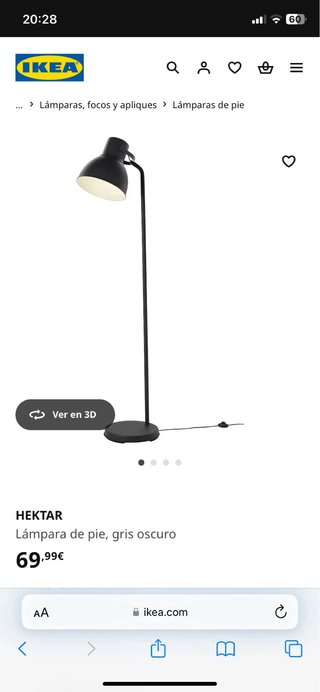 Lampara Pie Salon Ikea HEKTAR